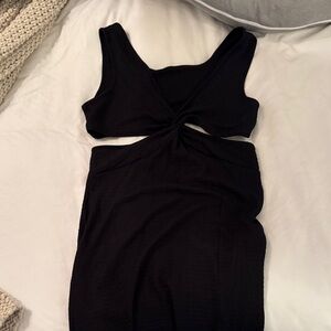 SHEIN Black Midi Dress